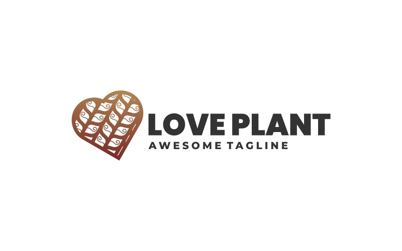 Love Plant Gradient Logo Style Logo Template