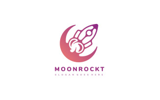 Moon Rocket Logo Template