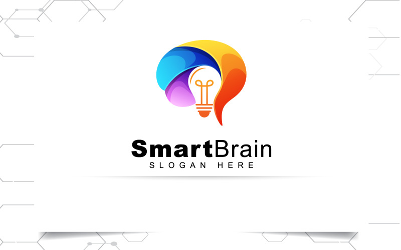 Smart Brain Gradient Technology Logo Logo Template