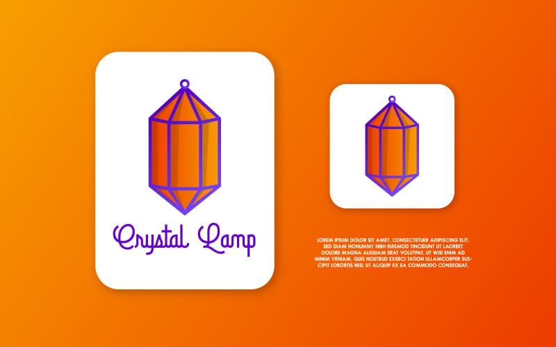 Creative Crystal Lamp Coloring Vector Logo Design Templates Logo Template
