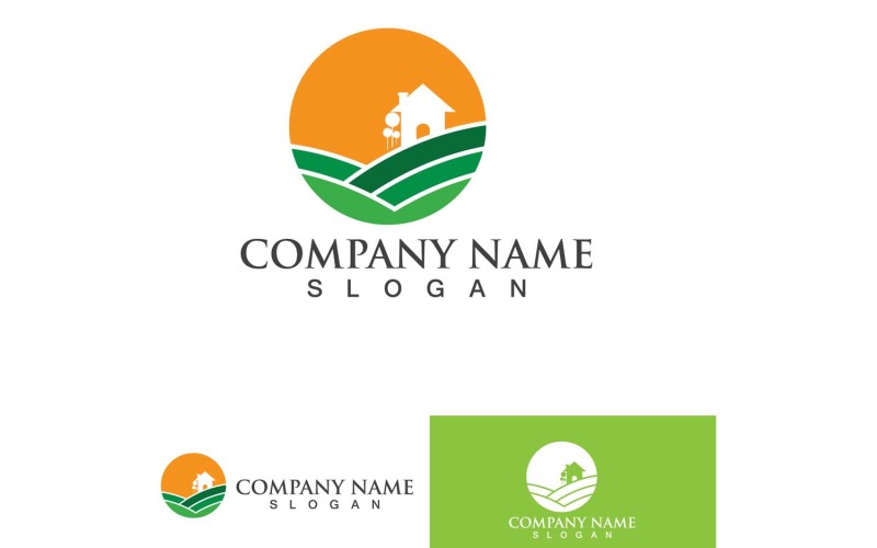 Farm Green Tea Logo Elements Design 4 Logo Template