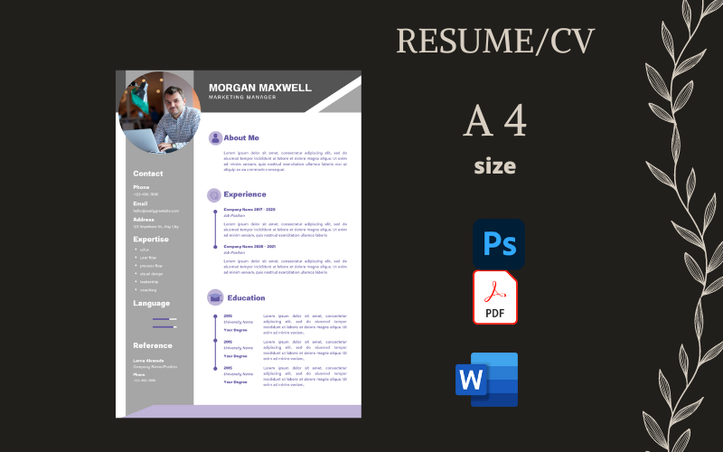 Gray Blue Modern Creative Resume template Resume Template