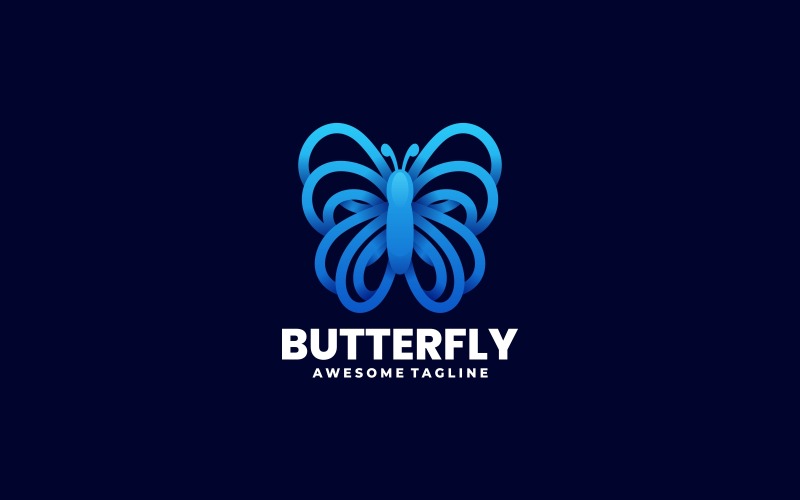 Butterfly Line Art Gradient Logo Vol.2 Logo Template