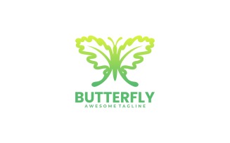 Butterfly Line Gradient Logo Design