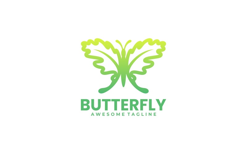 Butterfly Line Gradient Logo Design Logo Template