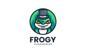 Frog Mascot Cartoon Logo Design