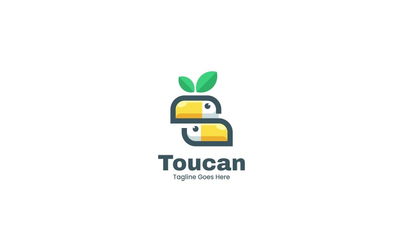 Toucan Fruit Simple Mascot Logo Logo Template