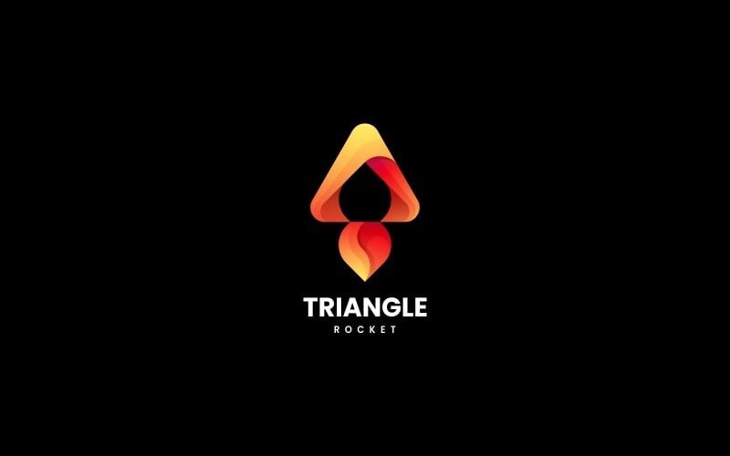 Triangle Rocket Gradient Logo Logo Template