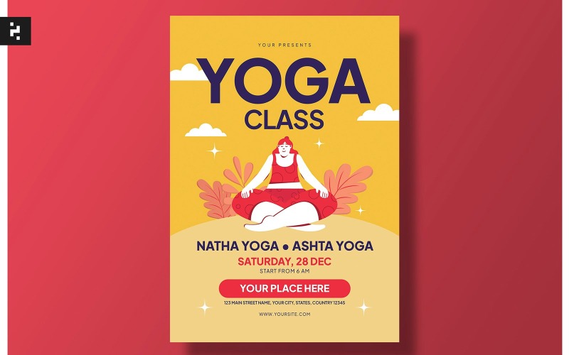 Yoga Class Flyer Template Corporate Identity