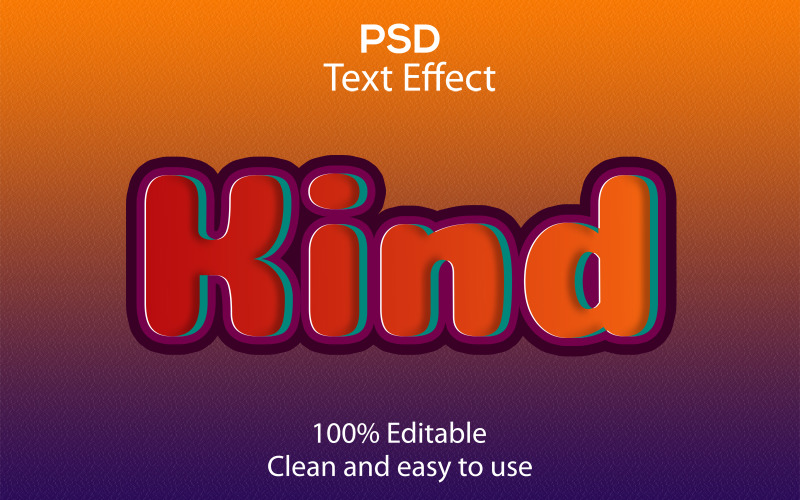 Kind | Kind Editable Psd Text Effect | Modern Kind First Psd Text Effect Illustration