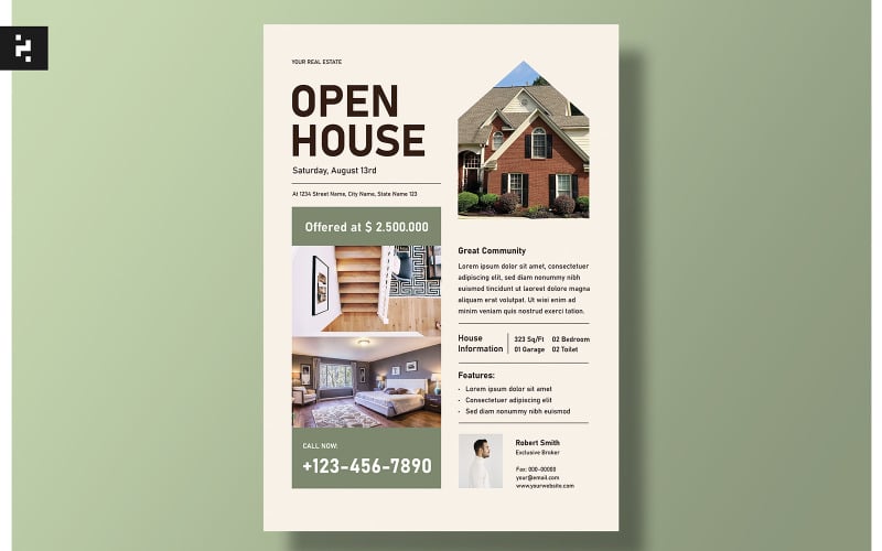 Real Estate Open House Flyer Template Corporate Identity