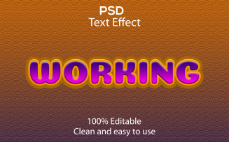 Working | Working Editable Psd Text Effect | Modern Working First Psd Text Effect