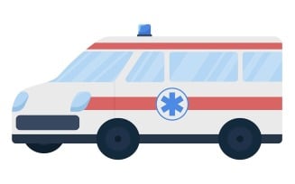 Ambulance car semi flat color vector object
