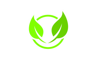 Green Leaf Vector Logo Design Template V4