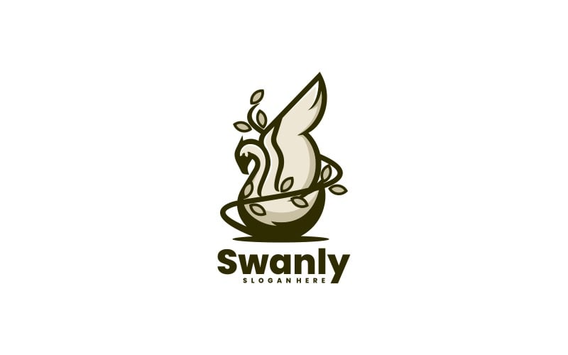 Swan Simple Mascot Logo Style Vol.1 Logo Template