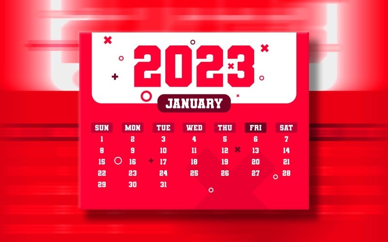 Yearly Calendar 2023 Print Ready Eps Vector Template Corporate Identity