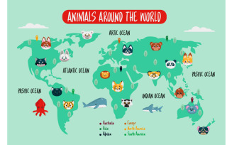 Animals Map Background Illustration