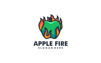 Apple Fire Simple Mascot Logo