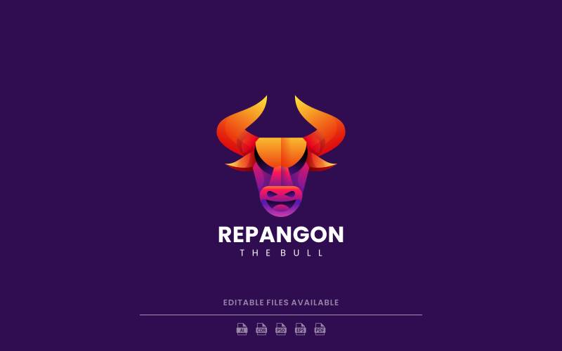 Bull Gradient Colorful Logo Design Logo Template