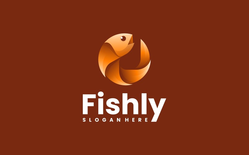Circle Fish Gradient Logo Style 1 Logo Template