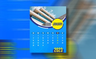 Creative Yearly Calendar 2023 Print Ready Eps Vector Template