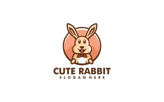 Cute Rabbit Simple Mascot Logo Design