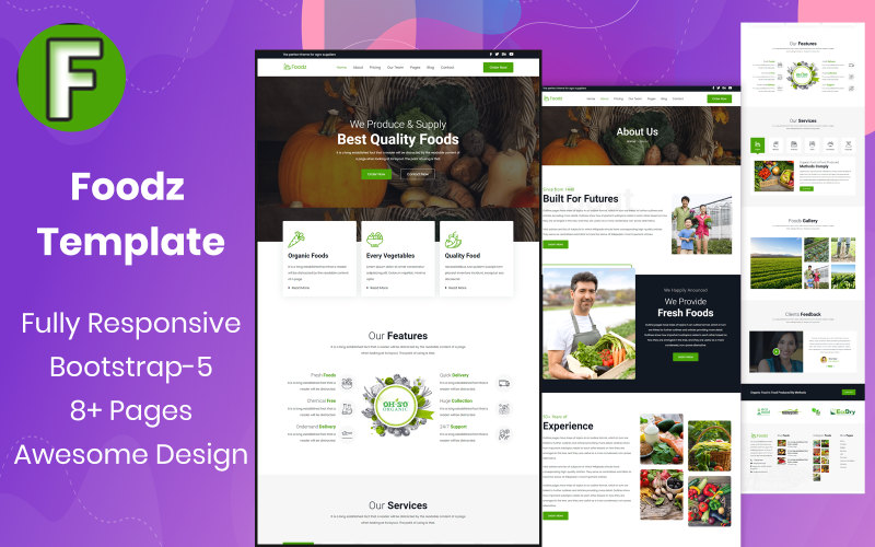 Foodz-HTML5 Agro Food Template for using Argo Firm Business Website template Website Template