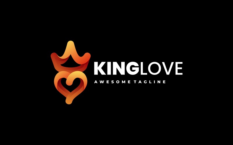 King Love Gradient Logo Style Logo Template