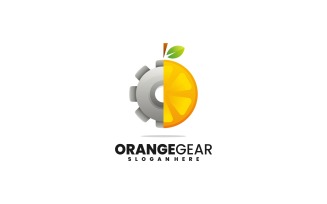 Orange Gear Gradient Logo Style