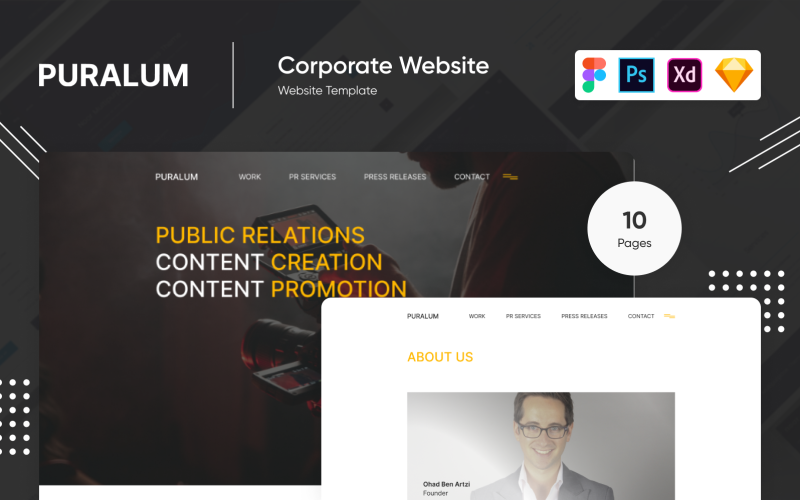 Puralum - Creative Agency And Portfolio Figma PSD UI Element