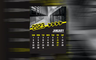 Yearly Calendar 2023 Print Ready Eps Vector Template Design