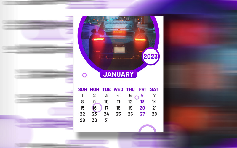 Yearly Modern Calendar 2023 Print Ready Eps Vector Template Corporate Identity