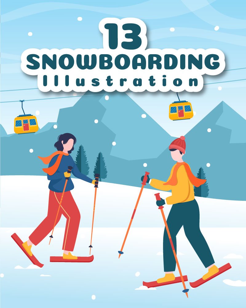 Kit Graphique #270986 Snowboarding Snowboard Divers Modles Web - Logo template Preview