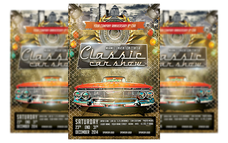 Classic Car Show Flyer Template #4 Corporate Identity