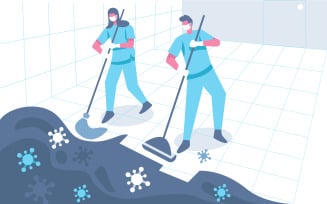 Cleaning Up Bacteria Free Illustration Concept Vector