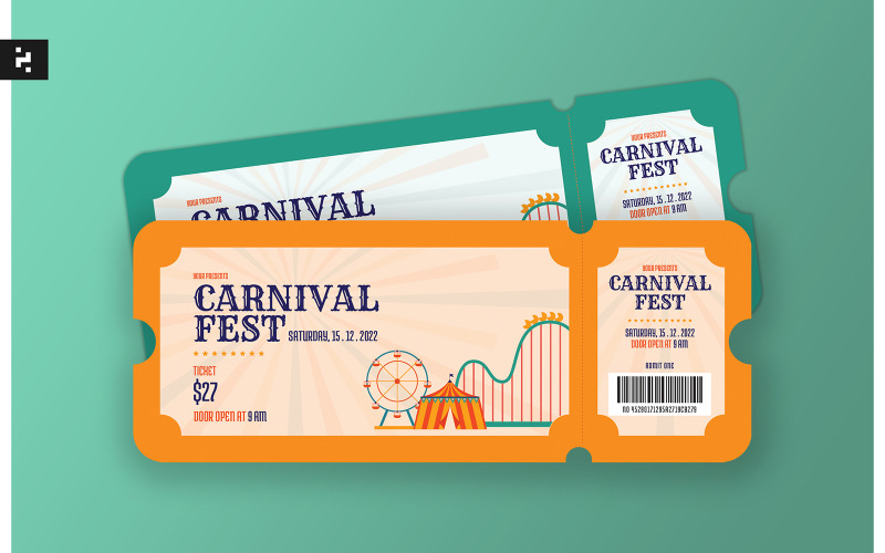 Fun Fair Carnival Ticket Template Corporate Identity