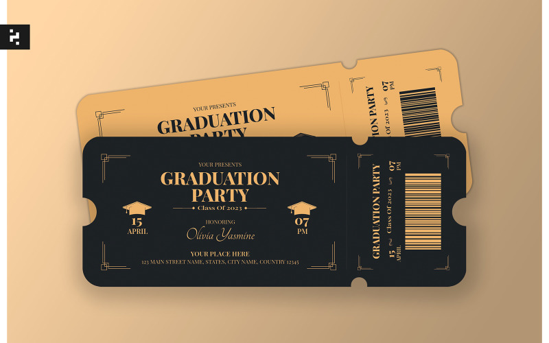Graduation Party Ticket Template Corporate Identity