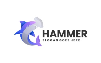 Hammer Shark Gradient Logo Style