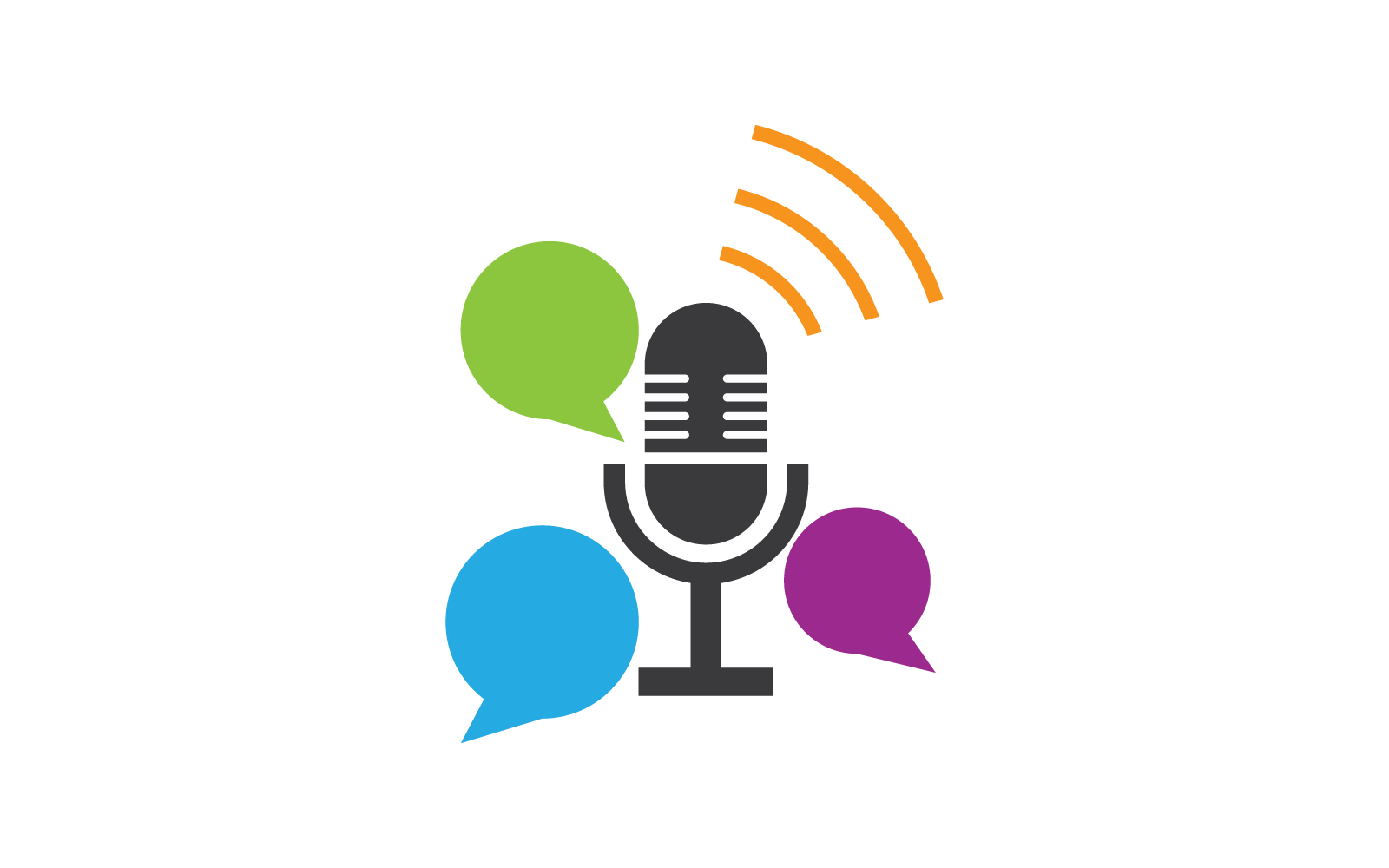 Illustration Of Podcast Logo Vector Flat Design