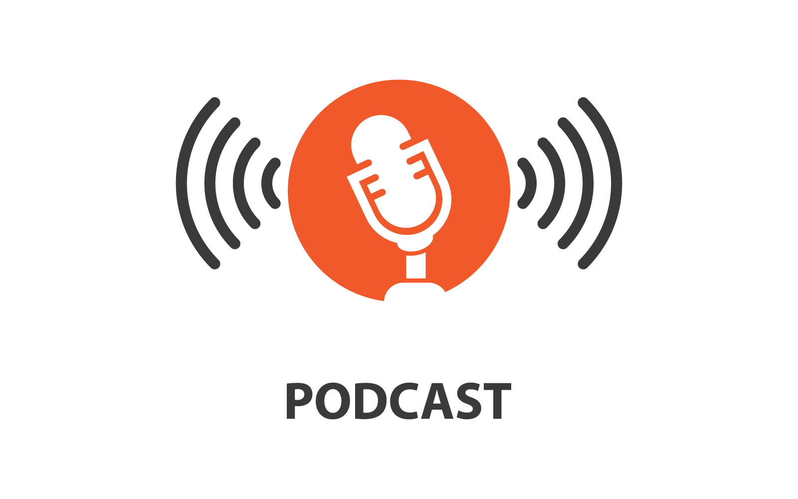 Illustrazione Podcast Logo Vector Design piatto