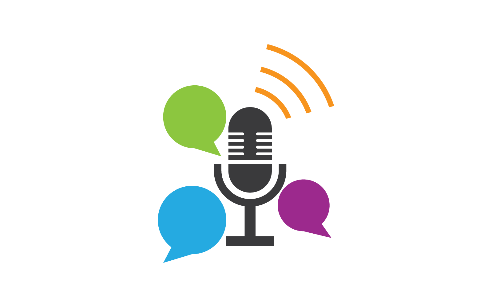 Ilustração de Podcast Logo Vector Design Plano