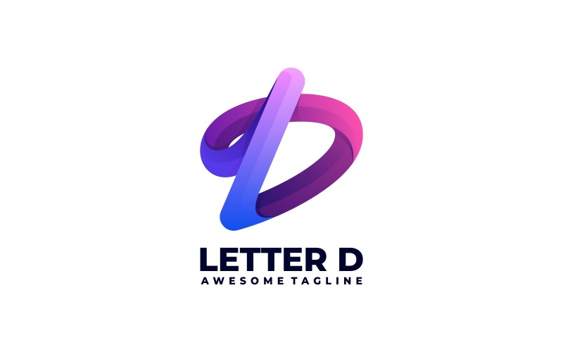 Letter D Gradient Logo Style 1 Logo Template
