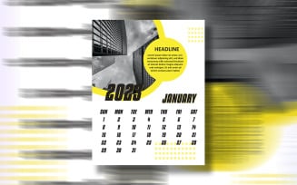 Modern 12 Months Calendar 2023 Print Ready Eps Vector Template