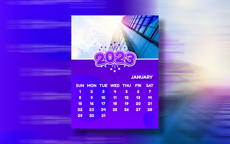 12 Months Calendar 2023 Print Ready Eps Template Corporate Identity