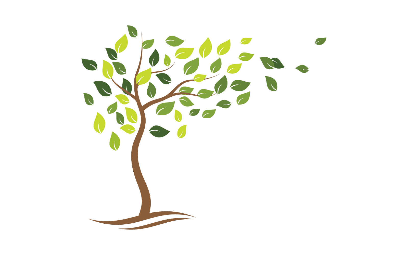 Nature Tree illustration logo template vector flat design