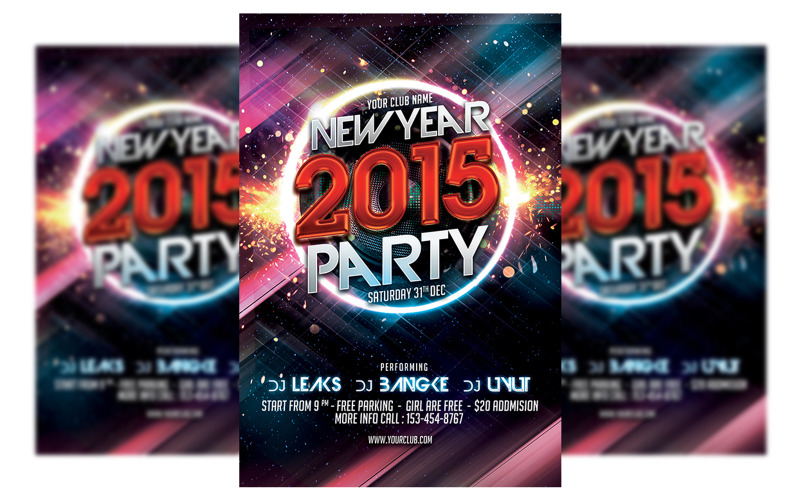 New year party flyer template Corporate Identity
