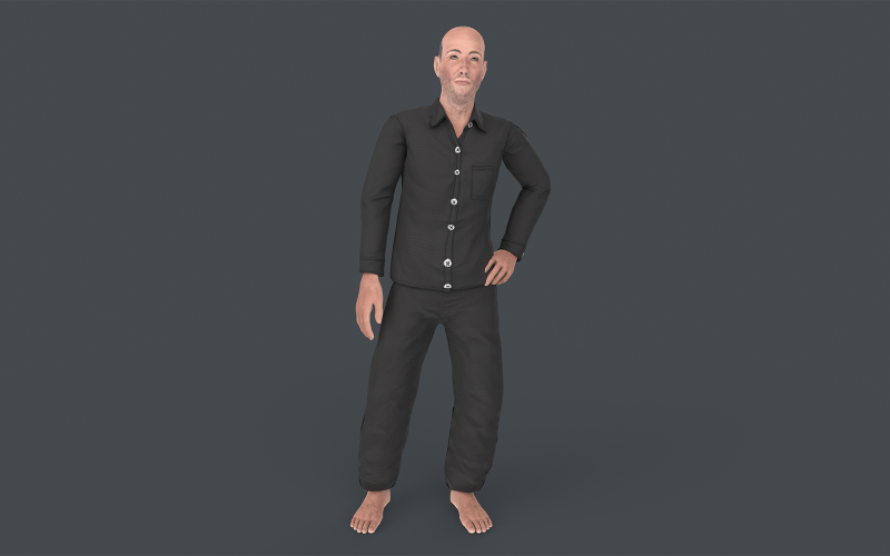 Old Man 3D Lowpoly Character Model
