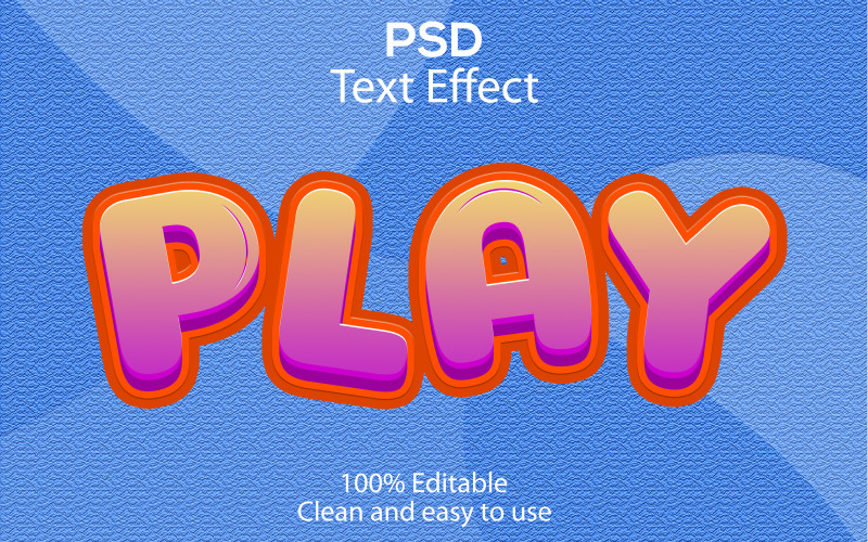 Play | 3D Play | Play Editable Psd Text Effect | Modern Play Psd Font Style | Play Text Style Illustration