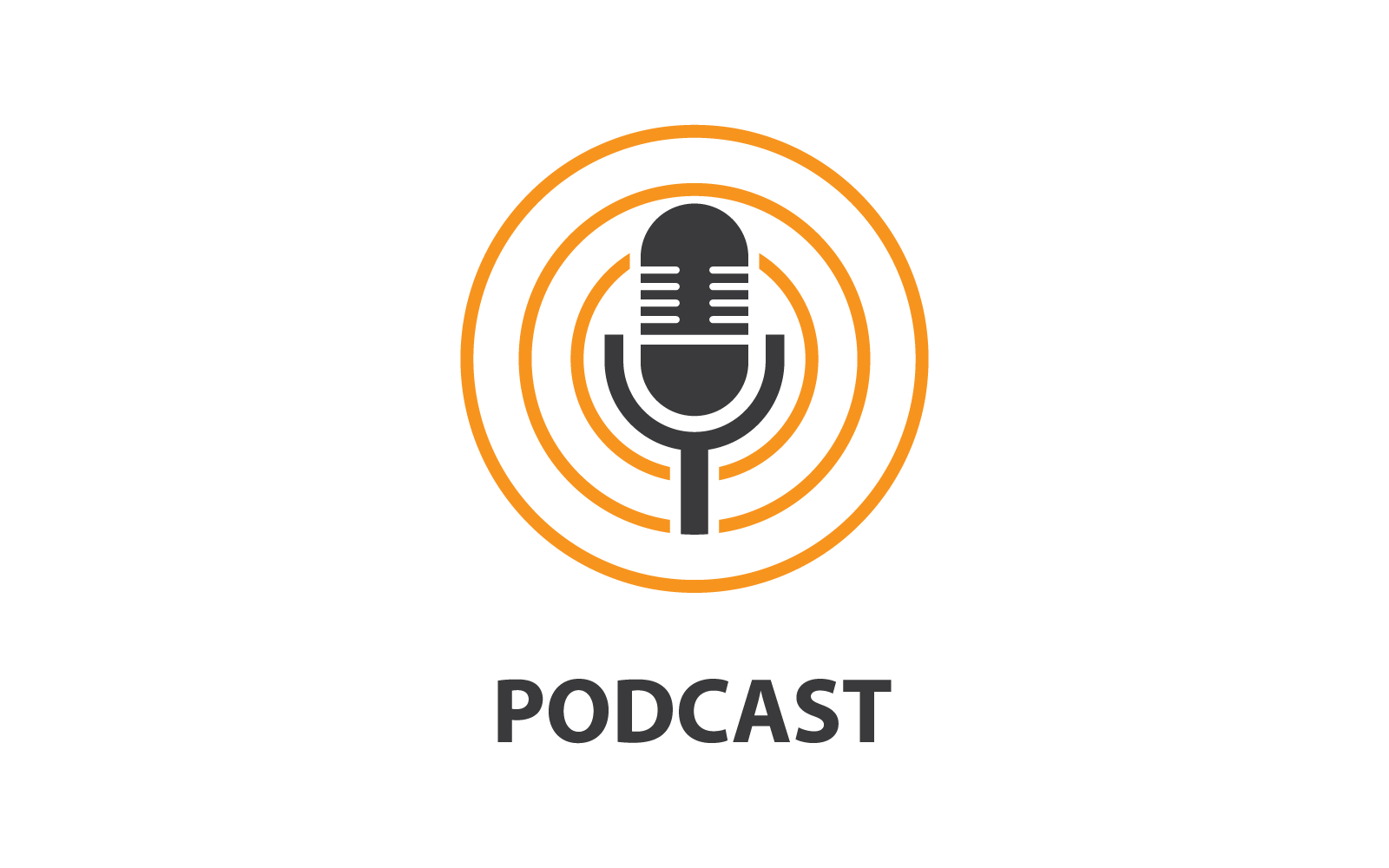 Podcast Logo Ilustración Vector Plano Diseño eps 10