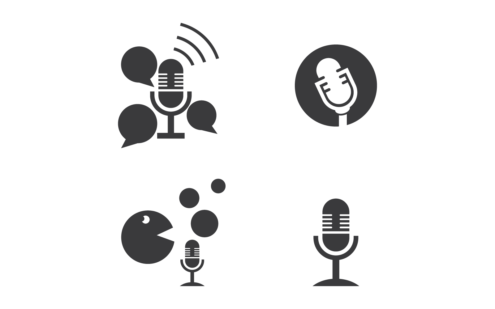 Podcast logo Set vector diseño plano eps 10